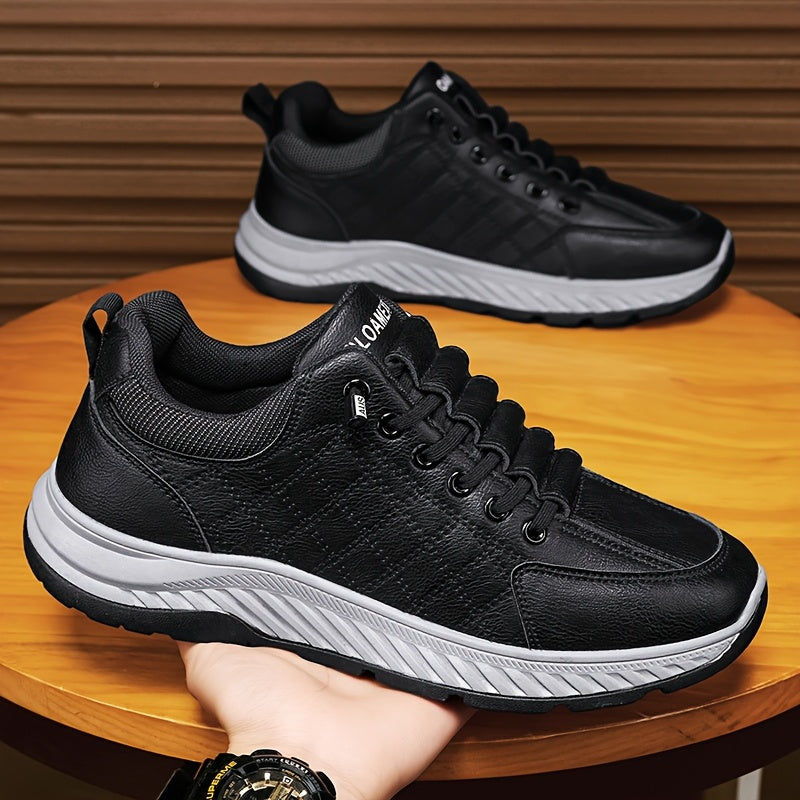 Men's Casual Business Shoes - Low-Top Round Toe, PU Upper, PVC Sole, EVA Insole, Slip-On Design for All Seasons, Solid Color, Comfortable Stylish for Casual Attire
