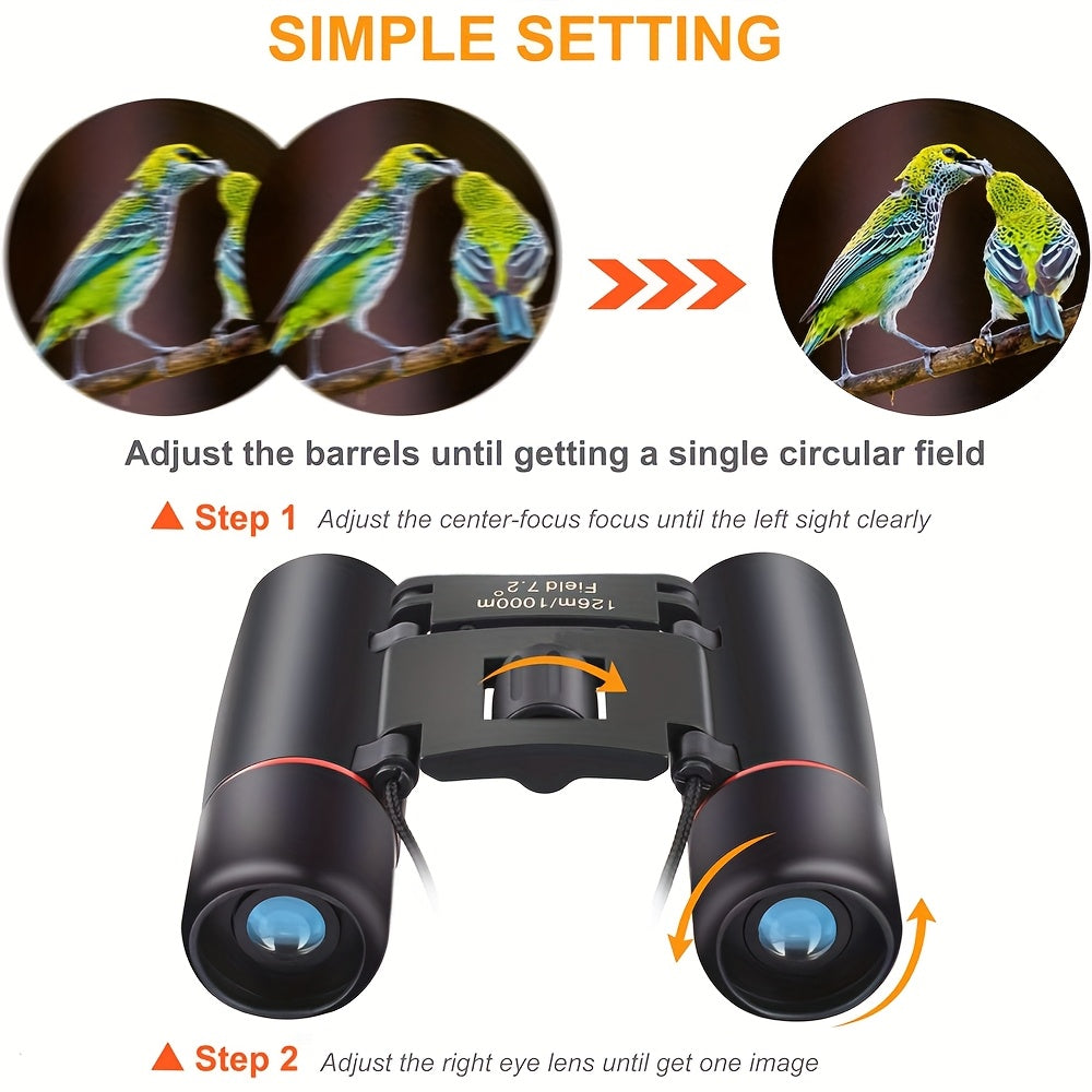 Mini Binoculars 8x21 HD Compact Folding Telescope for Birdwatching, Travelling, Hiking, Sightseeing, Outdoor, Adults Gift for Thanksgiving day, Christmas. Xmas, Halloween
