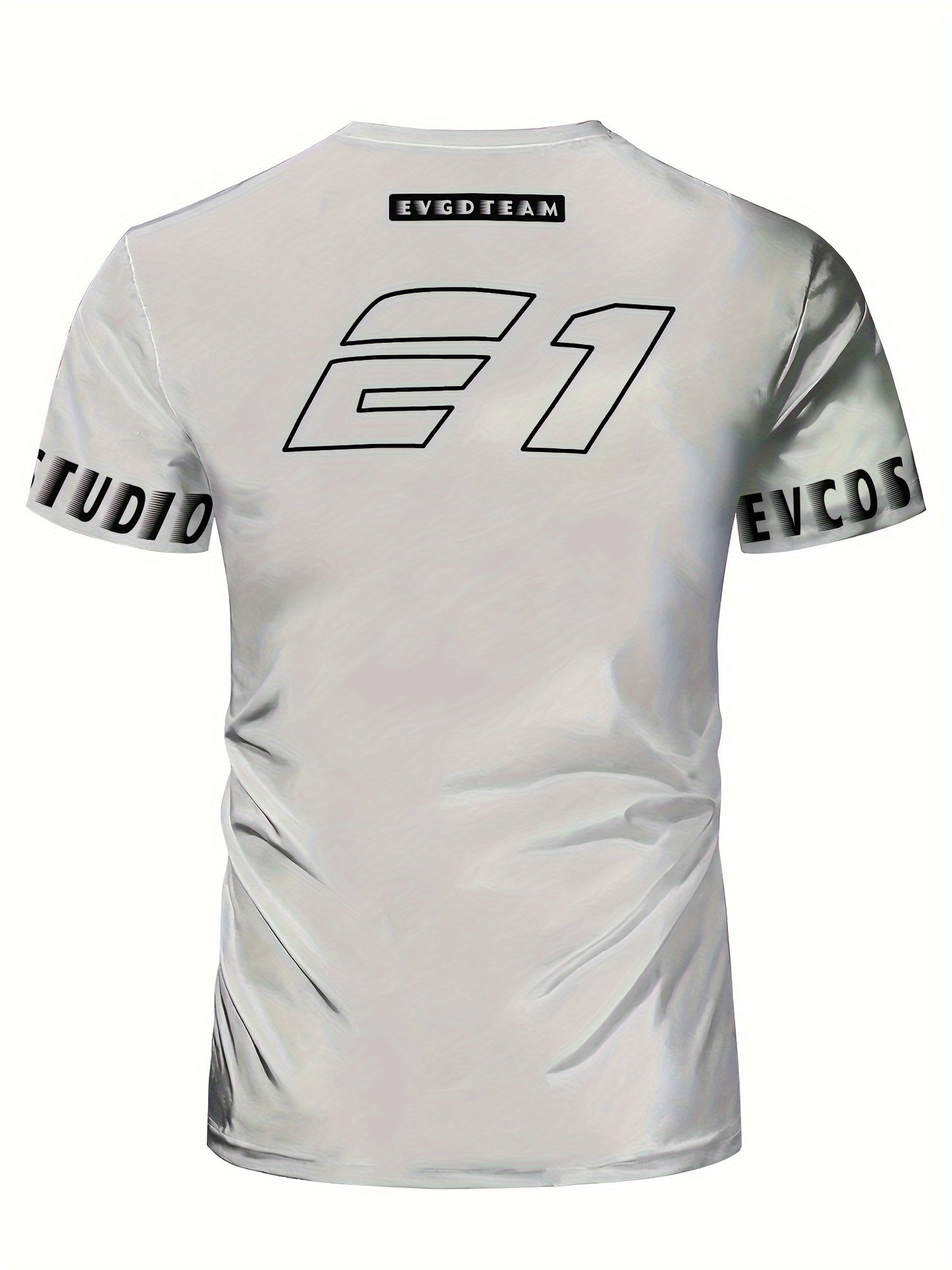 Men's Sports Polyester T-Shirt - Crew Neck, High-Stretch Fabric with Geometric Print, Short Sleeve, Performance Tee for Running, Yoga, Training, Hiking Cycling - Durable, Knit Polyester-Spandex Blend (95% Polyester, 5% Span