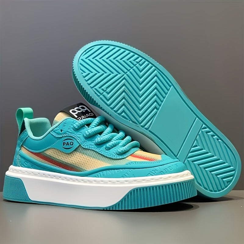 Men's Low-Top Sneakers - All-Season Cushioned Shoes with Shock-Absorbing PVC Sole Breathable Fabric Lining, White PU Upper - Lightweight Sneakers for Gym, Casual, Casual Attire - Lace-Up Design for Secure Fit, Gym Footwear,