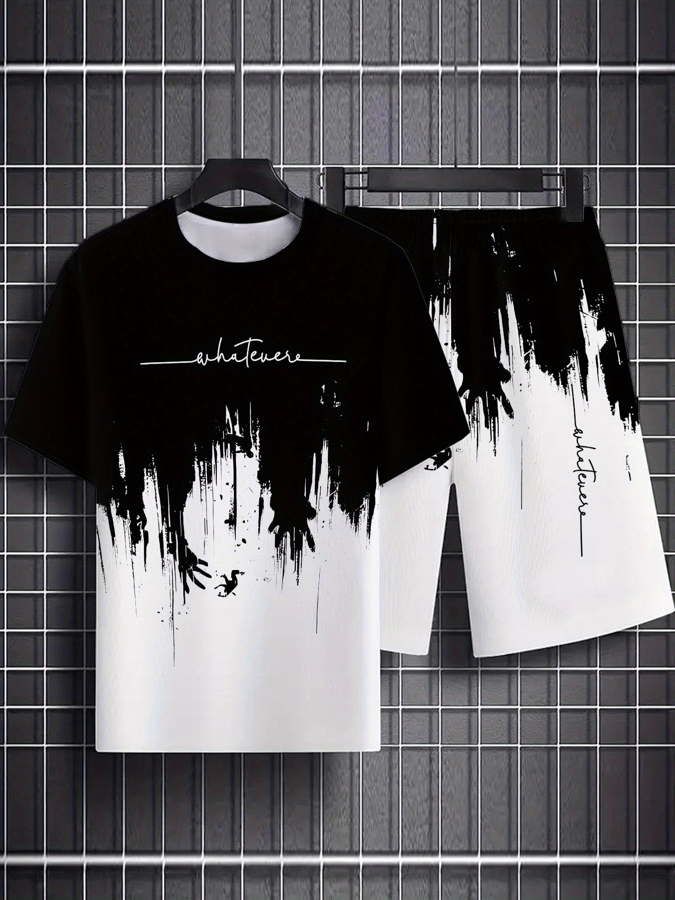 Men'S Print Short-Sleeve T-Shirt And Shorts Set, Breathable Outdoor Casual Sports Outfit, Summer 3D Print Set for Adult Men.