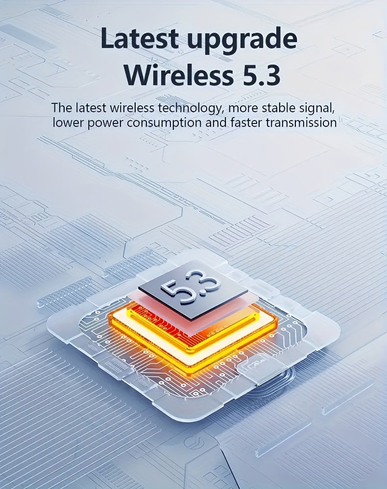 True Wireless In-Ear Headphones with LED Display, Noise Cancellation, Touch Controls, USB Charging, Lithium Battery - Rechargeable, Wireless, Volume Control, Wake-Up Motion Theater, Portable Headphone Case, Portable Headphone