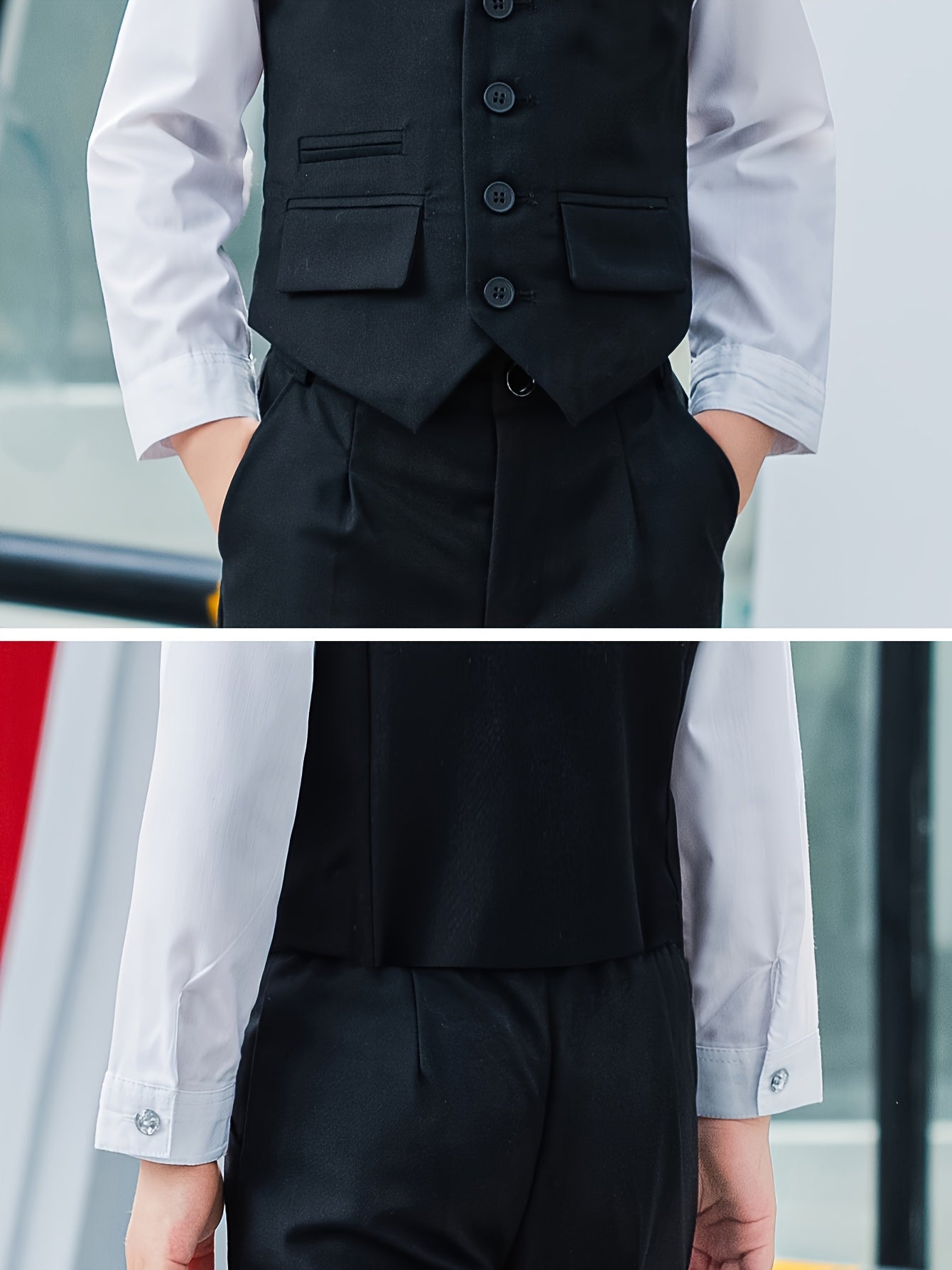Boys' Formal Vest, Trousers & Bow Tie Suit for Special Occasions