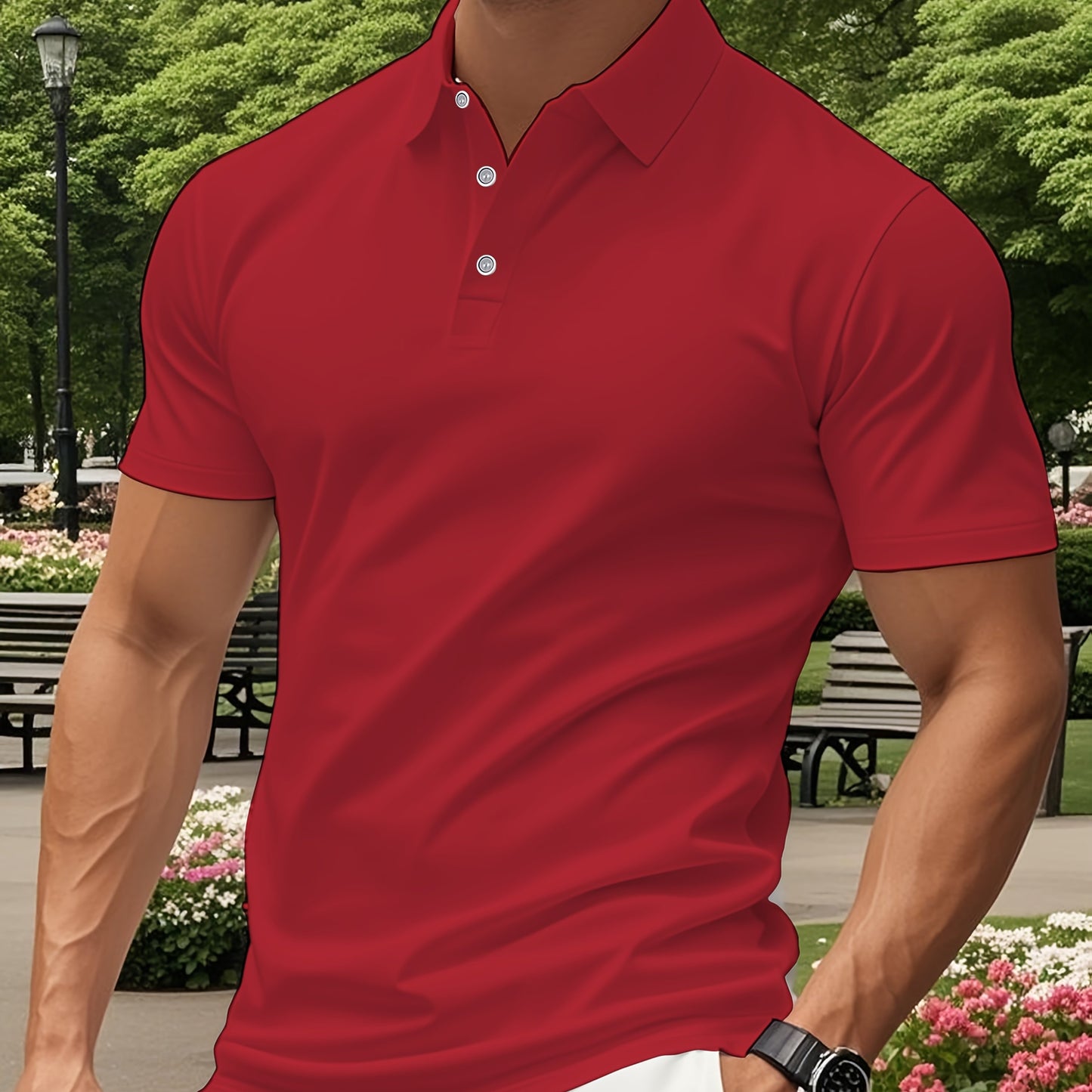 Men's Lightweight Breathable Shirt - Quick-Dry Polyester Button-Up Collar Formal & Casual Business-casual Office Wedding Party Attire - Easy-Care Everyday & Special Occasion Shirt, Easycare Fabric
