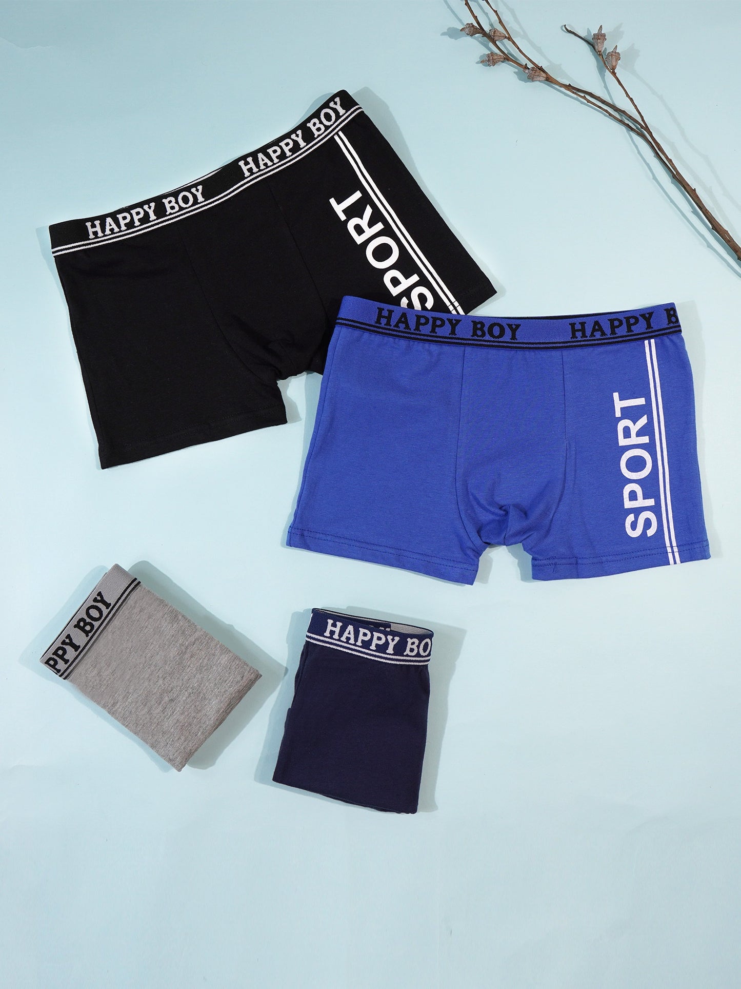 Boys' Sports Cotton Briefs 4-Pack, Soft & Breathable