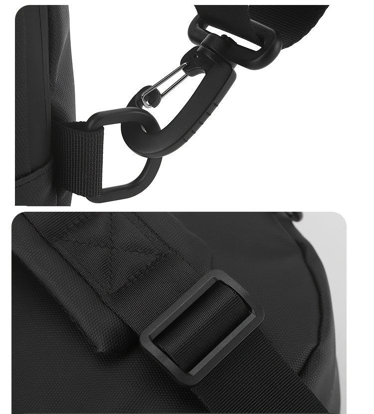 JUMAHE Men's USB Charging Crossbody Bag with Dual Power Ports, Hexagonal Geometric Design Street Style Shoulder Bag - Premium Durable Fabric, Adjustable Strap Zipper Closure for Daily Commute (Black/Grey), Bags for Travel,