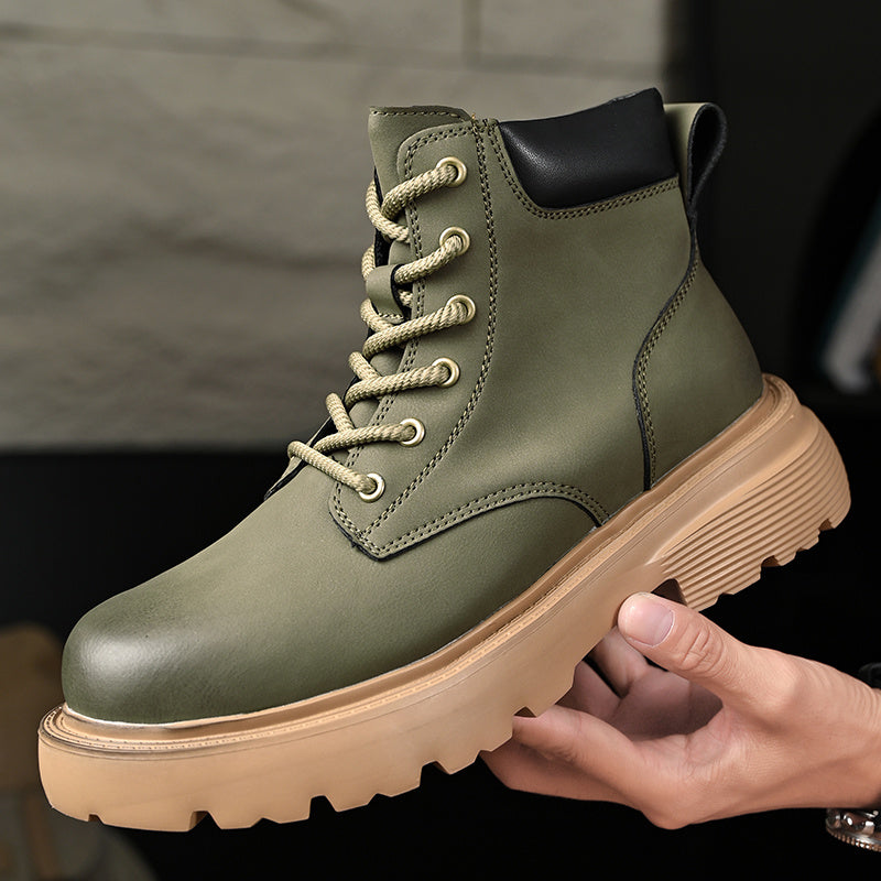 Men's All-Season Mustard Short Lace-Up Riding Boots