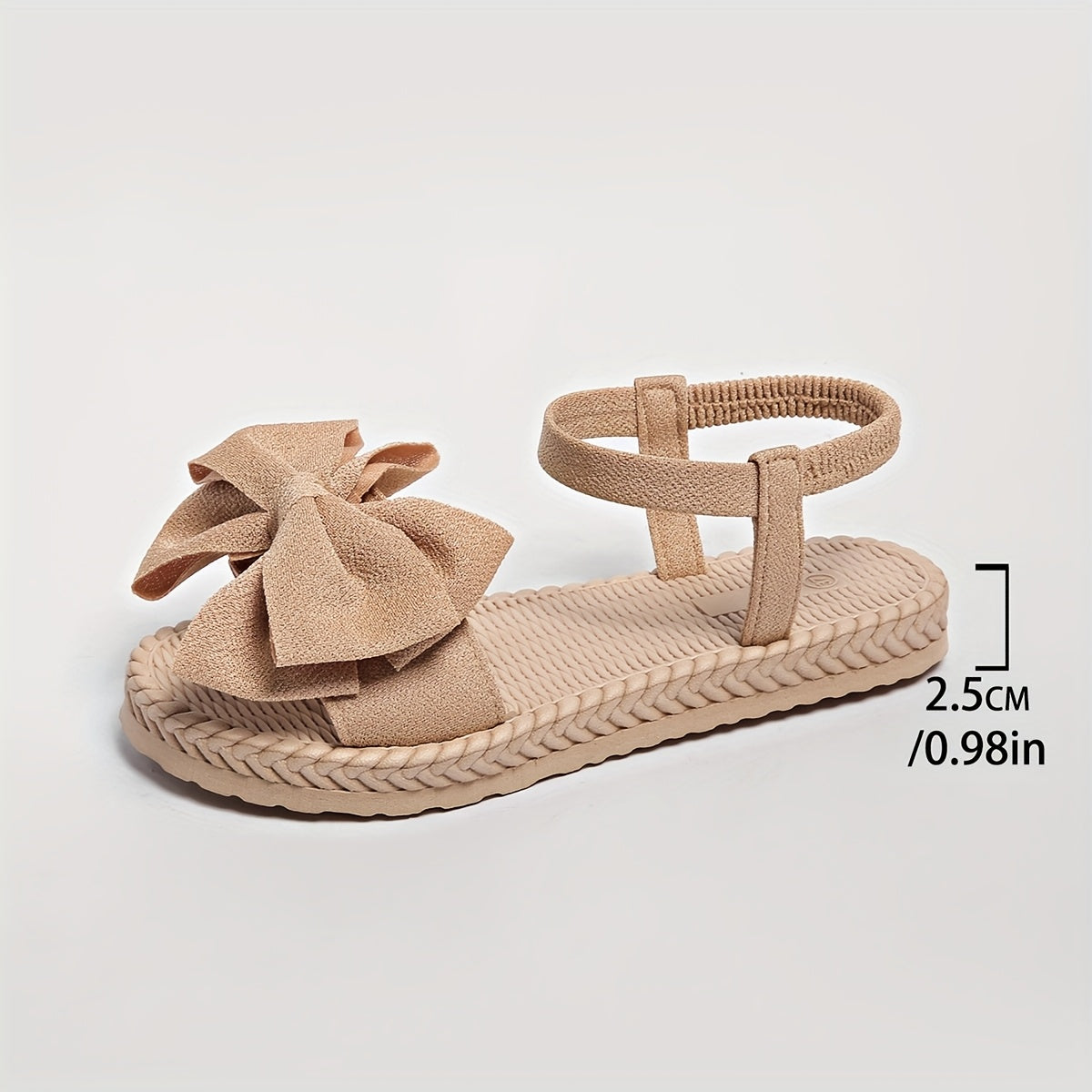 Elegant Women's Mary Jane Flat Sandals with Black Bow Detail - Lightweight Soft Microfiber Slip-On Open-Toe Beach Shoes, Comfortable EVA Sole for Casual Formal Wear, All-Season Versatile Design, Summer Footwear, Bowadorned