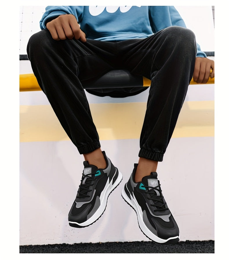 Men's Plus Size Canvas Sneakers - Trendy Casual Running Shoes with Air Cushion, Breathable Fabric Upper, Low-Top Design, and Durable PVC Sole for Casual Attire, Walking, and Skateboarding