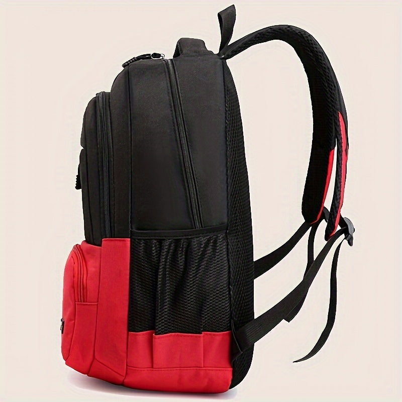 Durable Oxford Fabric Backpack - Spacious, Breathable, Adjustable Strap, Laptop Compartment, Ideal for Hiking, Camping, Travel, School Work - High 46cm, Long 32cm, Thick 19cm, School Backpack Adjustable Strap Backpack D