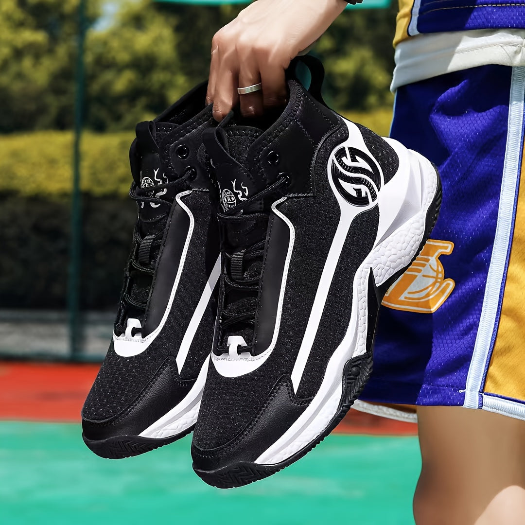 Unisex Fashion Sports Sneakers - Casual Street Athletic Running Shoes with Breathable Fabric Upper, Mid Top Lace-Up, Rubber EVA Sole, All-Season Comfort, Round Toe for Training Basketball