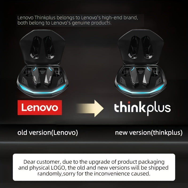 Lenovo ThinkPlus GM2 Pro Wireless Earbuds with Intelligent Noise Cancellation, High-Fidelity Sound, Rechargeable USB-C Charging Case, Sleek Black Design, Comfort Fit for Everyday Use