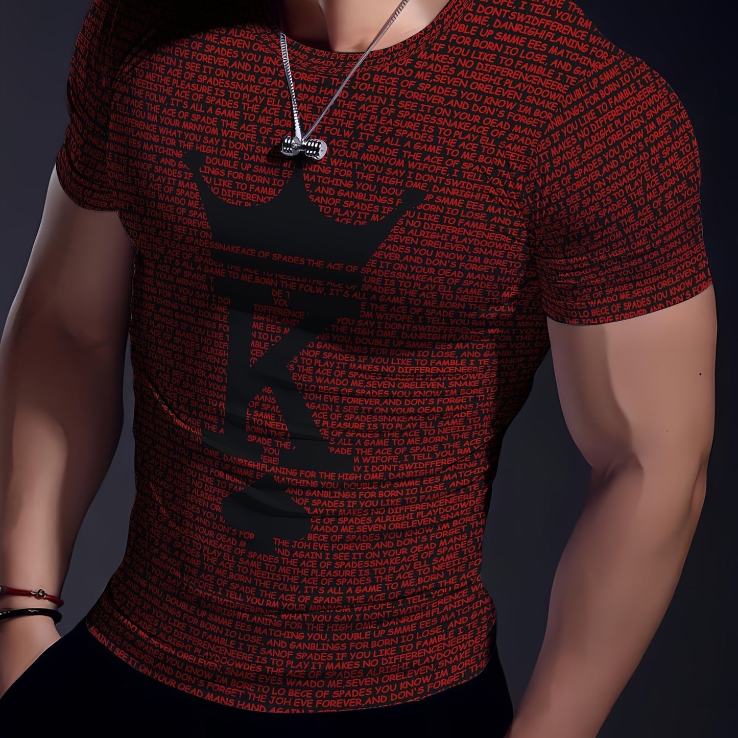Lucky T-Shirt Men's Classic Geometric Long Sleeve T-Shirt - Tear-resistant, high-stretch, knitted fabric - Suitable for sports, training, yoga, running, hiking and casual wear