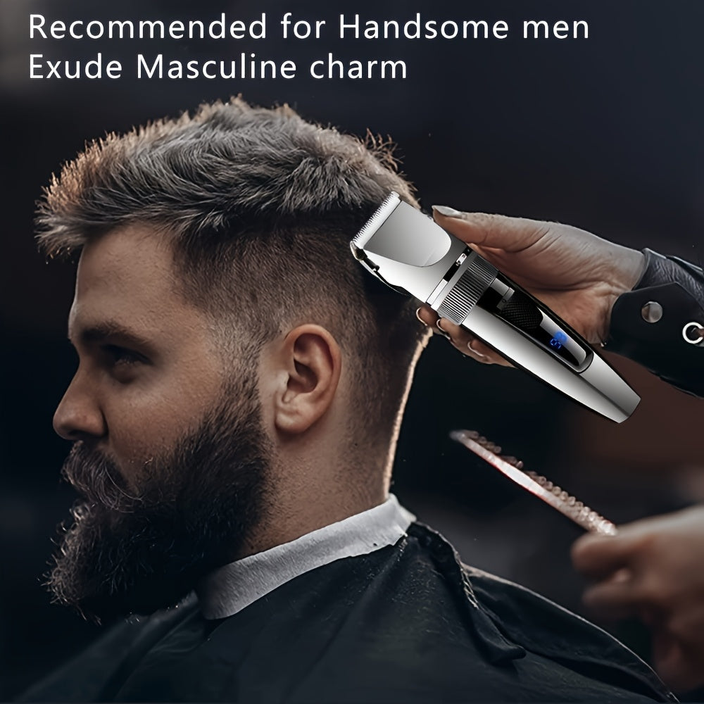 Professional electric hair clipper with cordless USB charging, suitable for hairdressers and stylists, with limited edition comb, Men's boyfriend gift, Father's Day gift