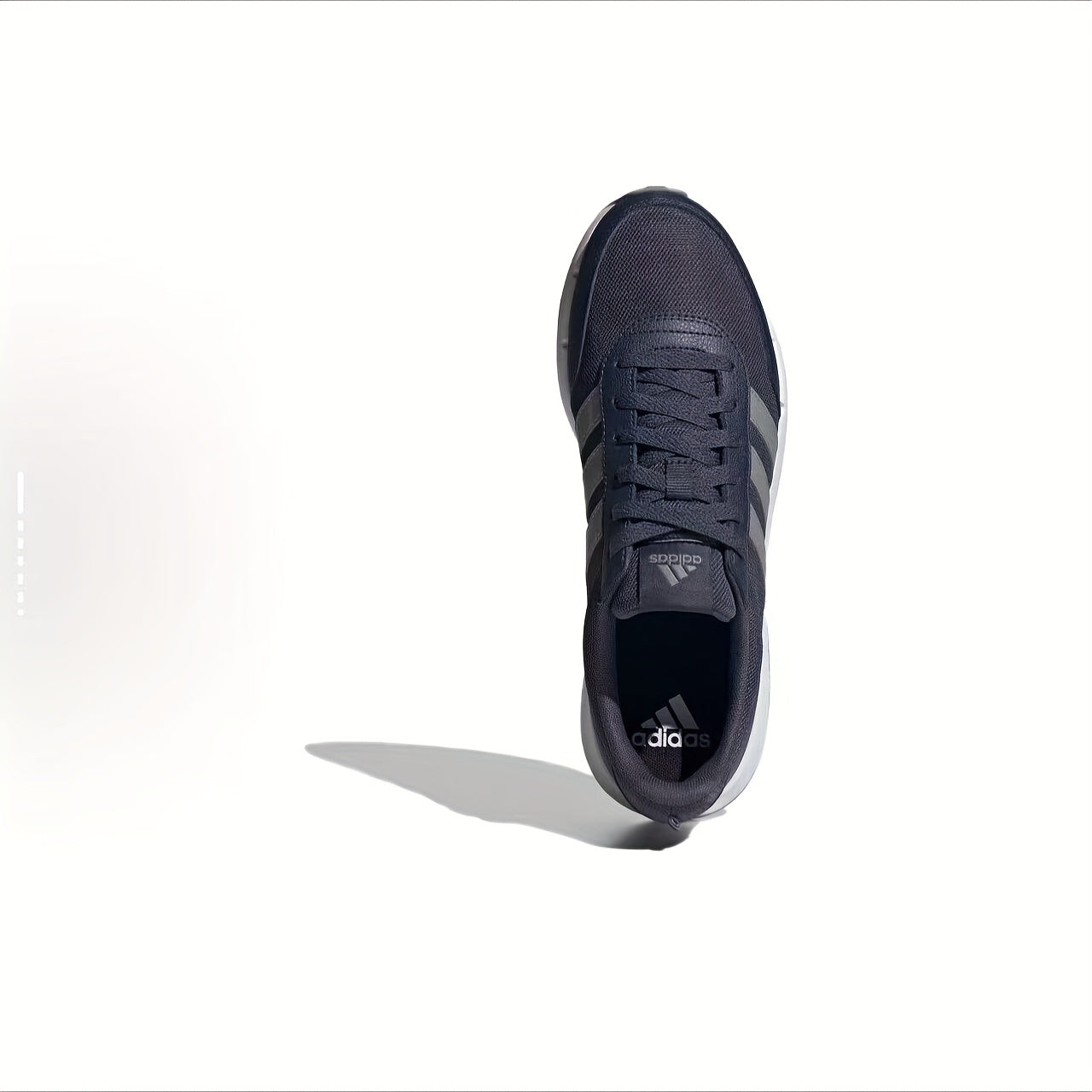 Adidas neo Run 50S Low-Top Casual Sneakers - Breathable Fabric Upper, Cushioned Comfort, All-Season Wear, Navy Blue White Striped Design, Unisex for Men Women, Comfortable Walking Shoes, Stylish Striped Sneakers, Fabric I