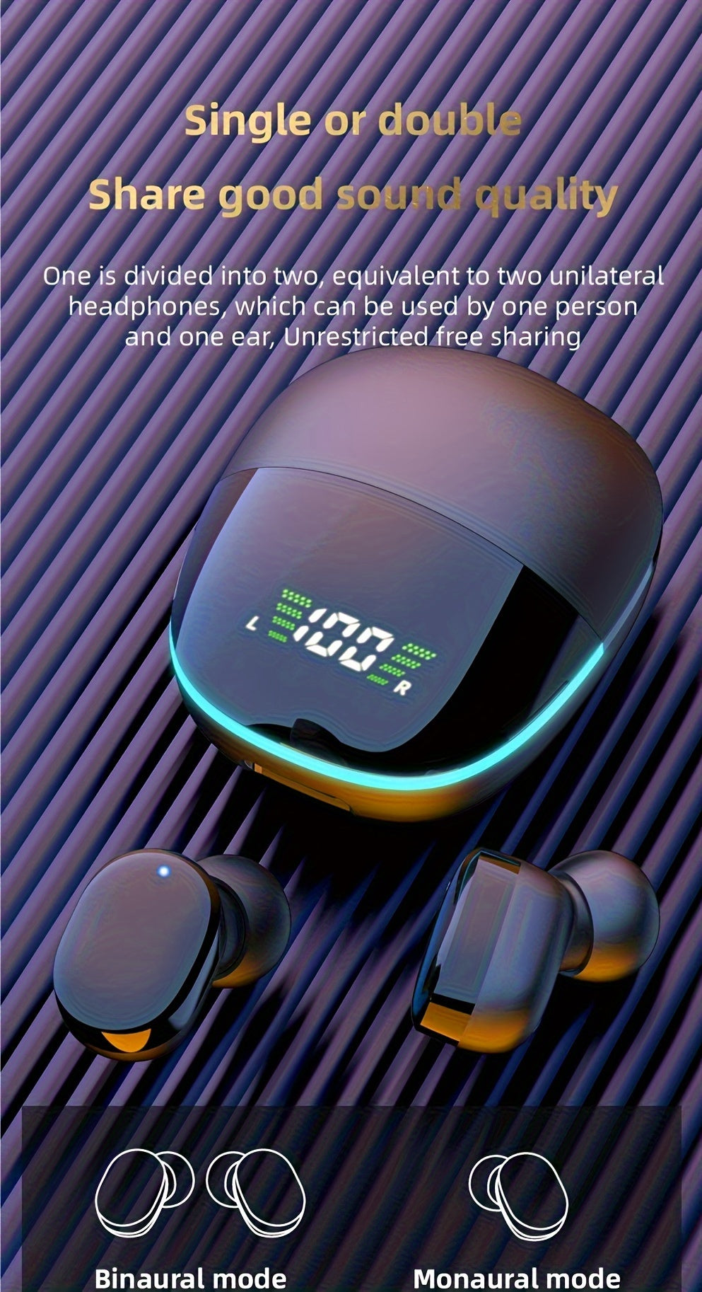 New TWS Wireless Earphones Headphones with LED Display Touch In-Ear TWS Wireless Earbuds Sports Music Game Headset For lOS/Android