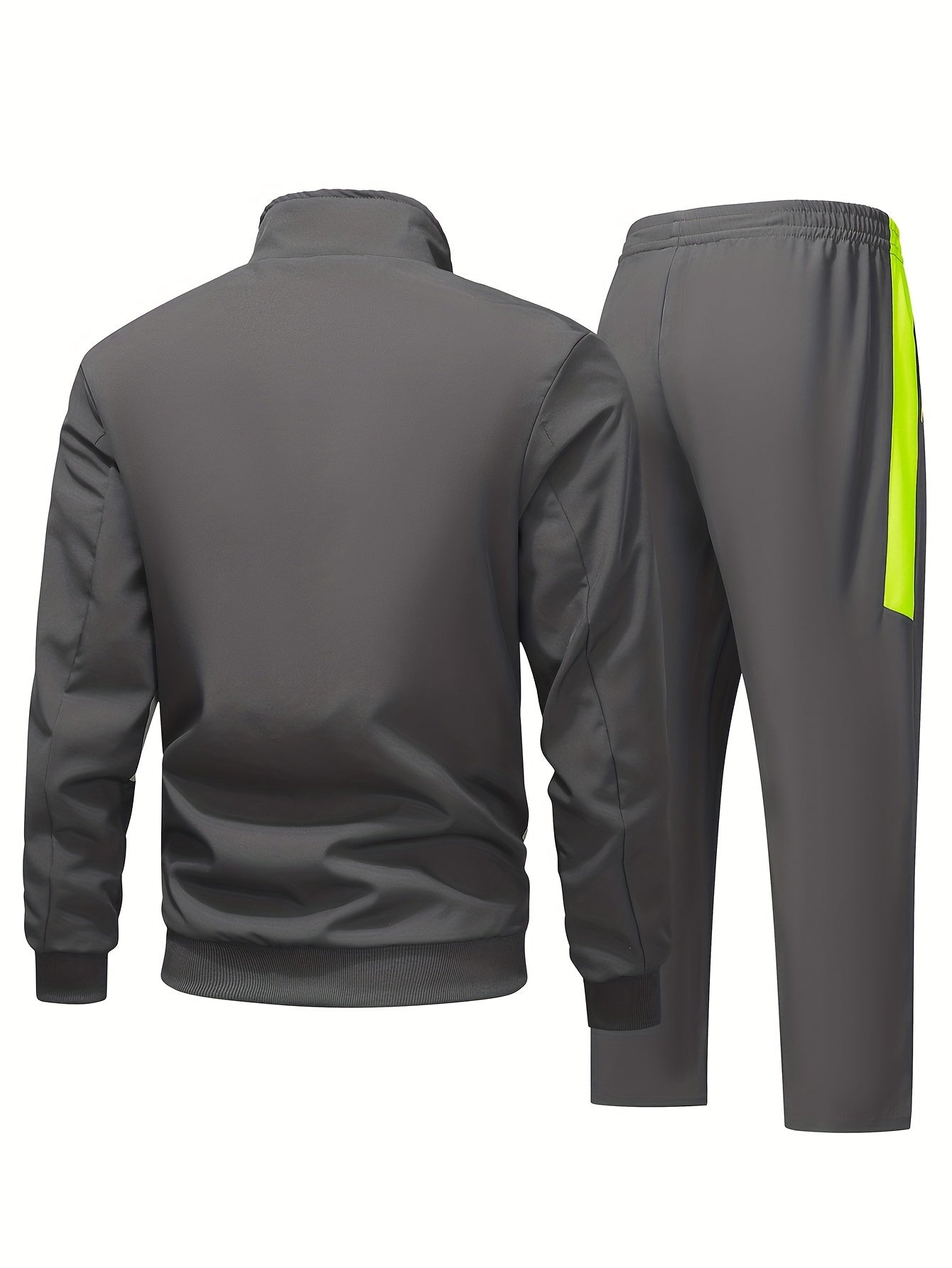 Men'S Casual Patchwork Athletic Suit Comfortable And Good Wear Coat And Long Pants Tracksuit