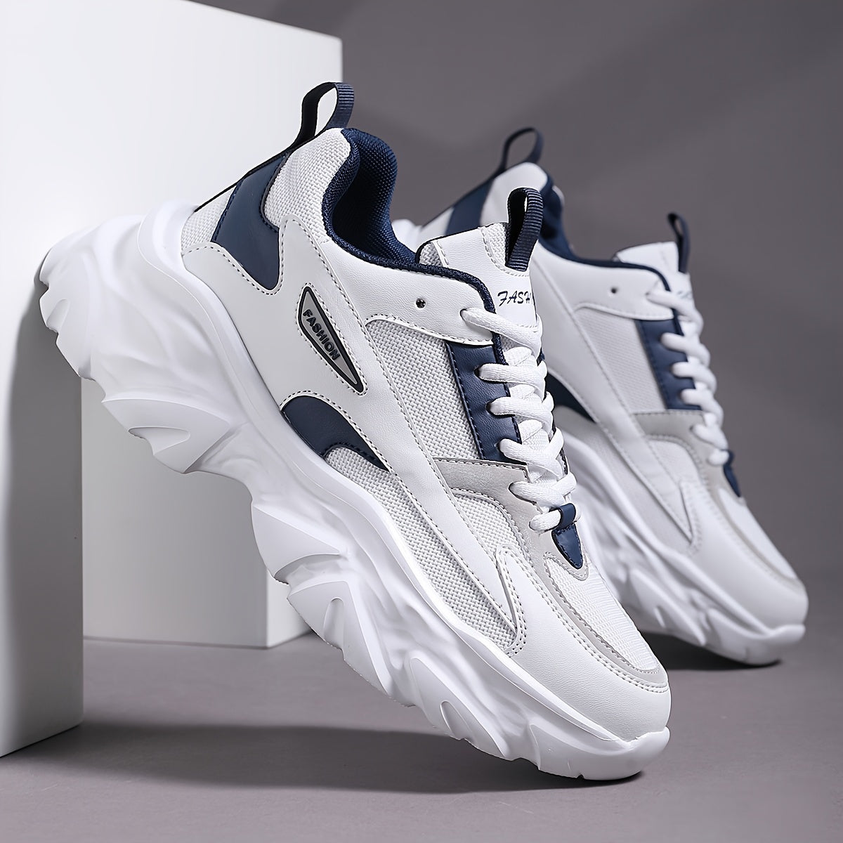 Men's Vintage Chunky Shoes, Comfy Non Slip Breathable Lace Up Sneakers For Men's Outdoor Activities