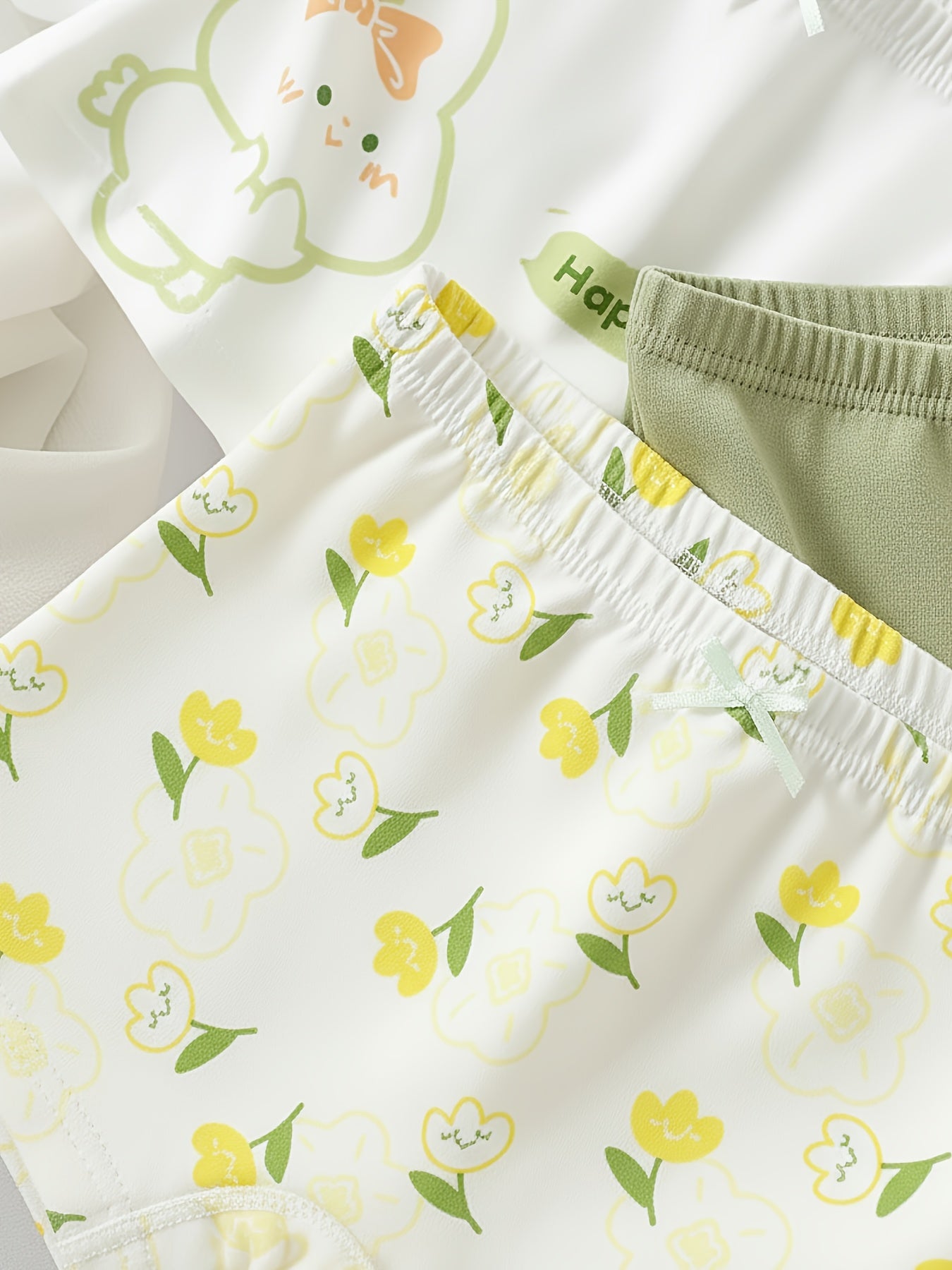 Girls' Cotton Boxer Underwear with Cute Rabbit Prints - 4 Pack