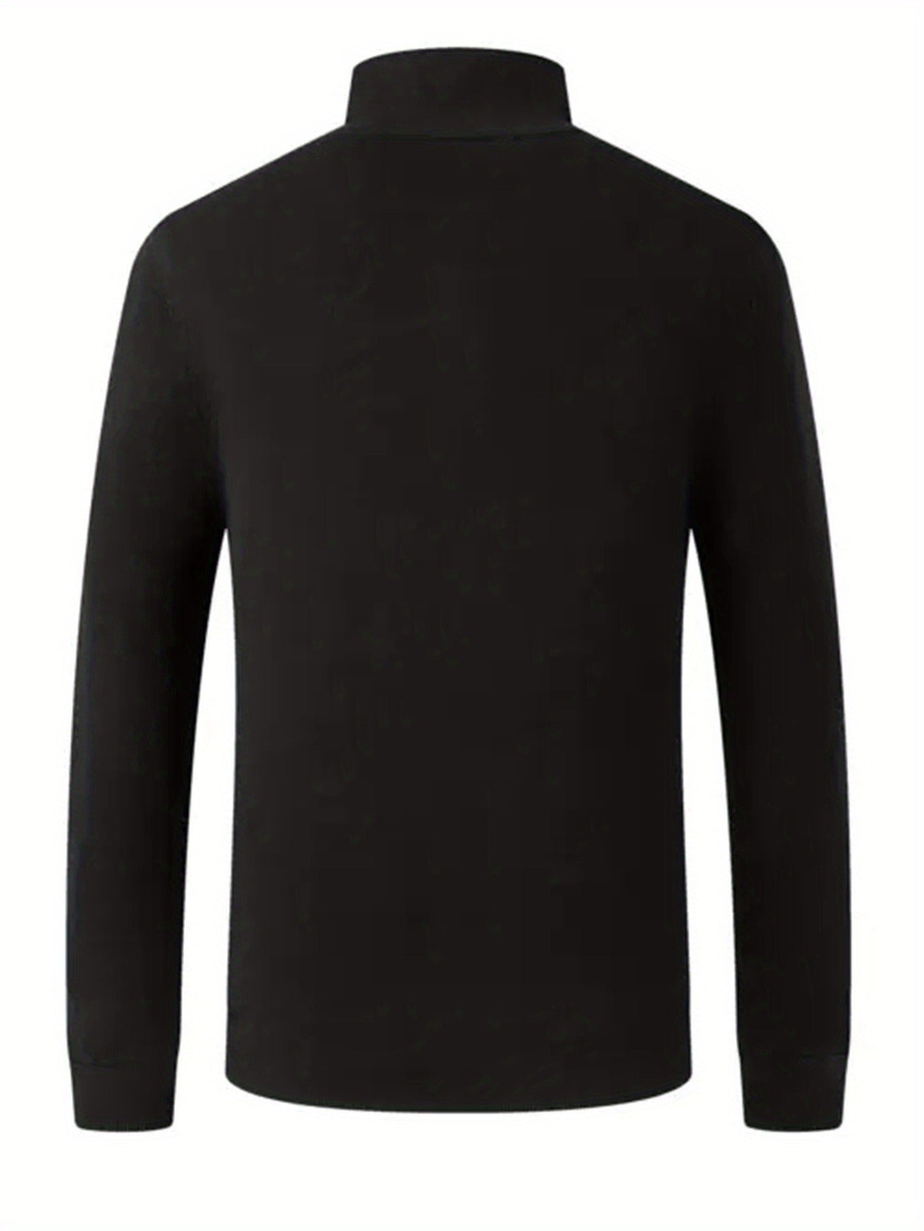 Men's Spring/Autumn Semi-High Neck Simple Outdoor Versatile Long Sleeve T-Shirt