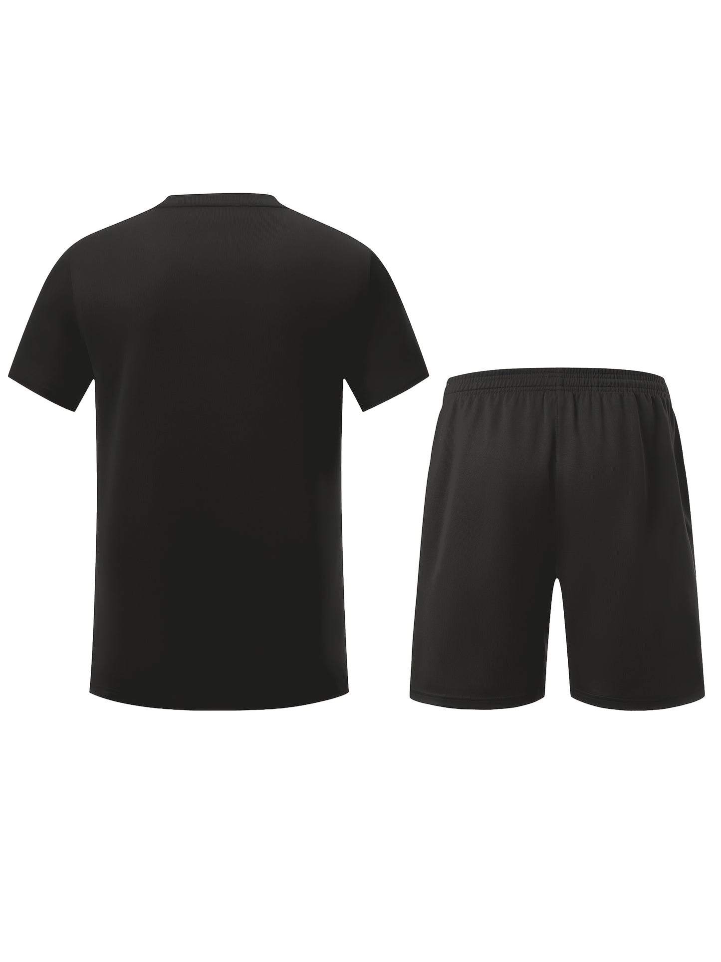2pcs Men's Running Sportswear Set Summer Ice Sliky Fiber Fabric Quick-Dry Sweat-Absorbent Fitness Casual Short Sleeve Shorts Outfit