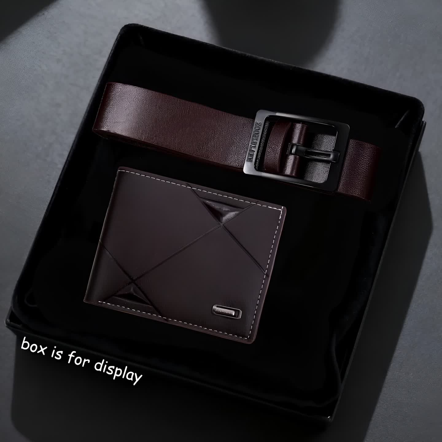 Men'S Business Casual Belt and Wallet Set | Premium Faux Leather, Simple and Elegant Belt with Practical and Exquisite Card Case, Ideal for Daily Travel and Business Activities (Box Not Included)