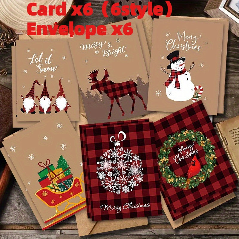 12pcs Christmas Cards with Envelopes - Festive Holiday Greeting Card Set - Blank Inside for Personal Messages - Perfect for Family, Friends, Secret Santa & New Year Celebrations, Christmas Cards For Family
