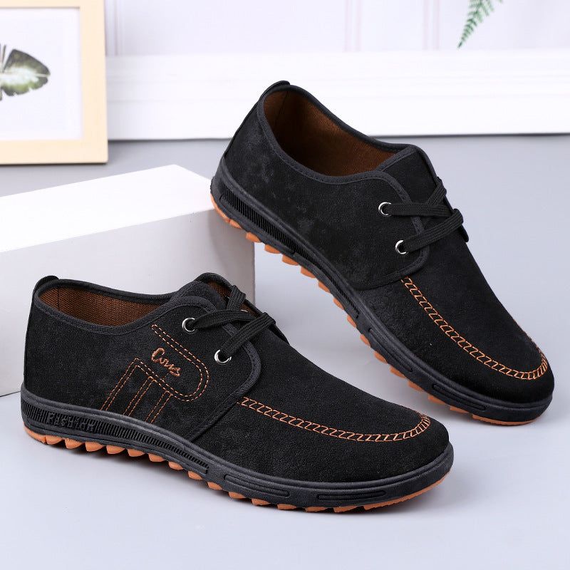 Men'S Soft Sole Slip-On Loafers - Brown Fabric Upper with Rubber Sole, Comfortable Casual Shoes for Casual Attire, Casual Footwear Slipon Design Comfortable Footwear