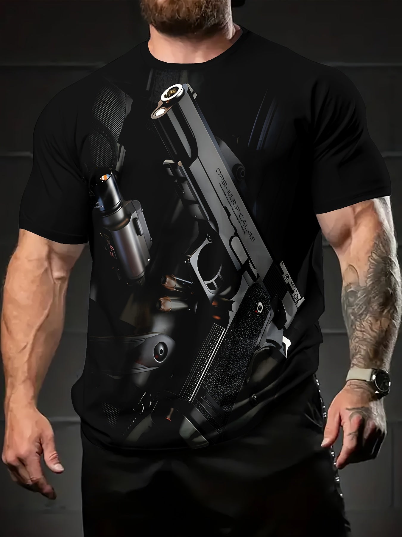 Men's 3D Printed Novelty T-Shirt - Casual, Breathable Polyester, Machine Washable, Round Neck - Perfect for Summer