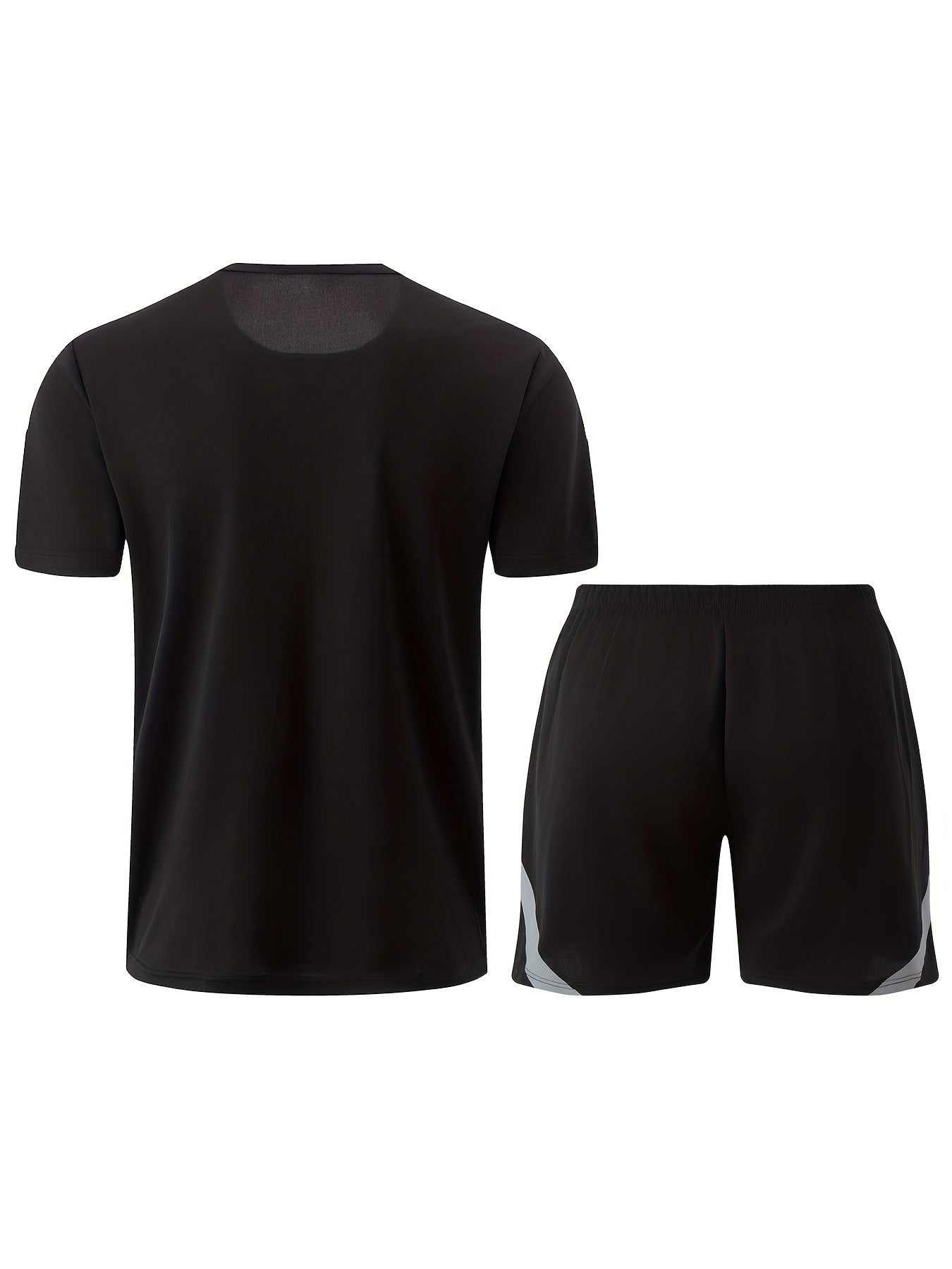 2pcs Summer New Lightning Print Sports Suit Men's Short Sleeve Shorts Outdoor Fitness Breathable Quick-Dry Loose Running Outfit Set