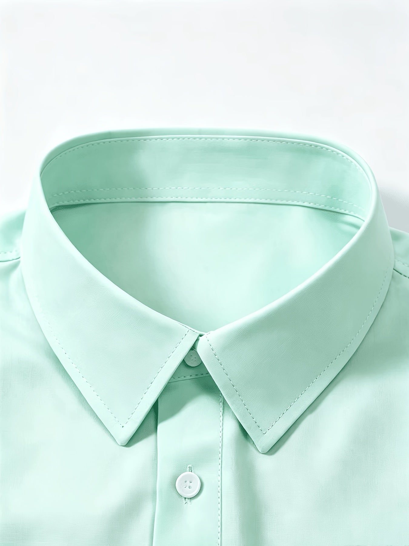 Men's Casual Navy Blue Short-Sleeve Polyester Shirt