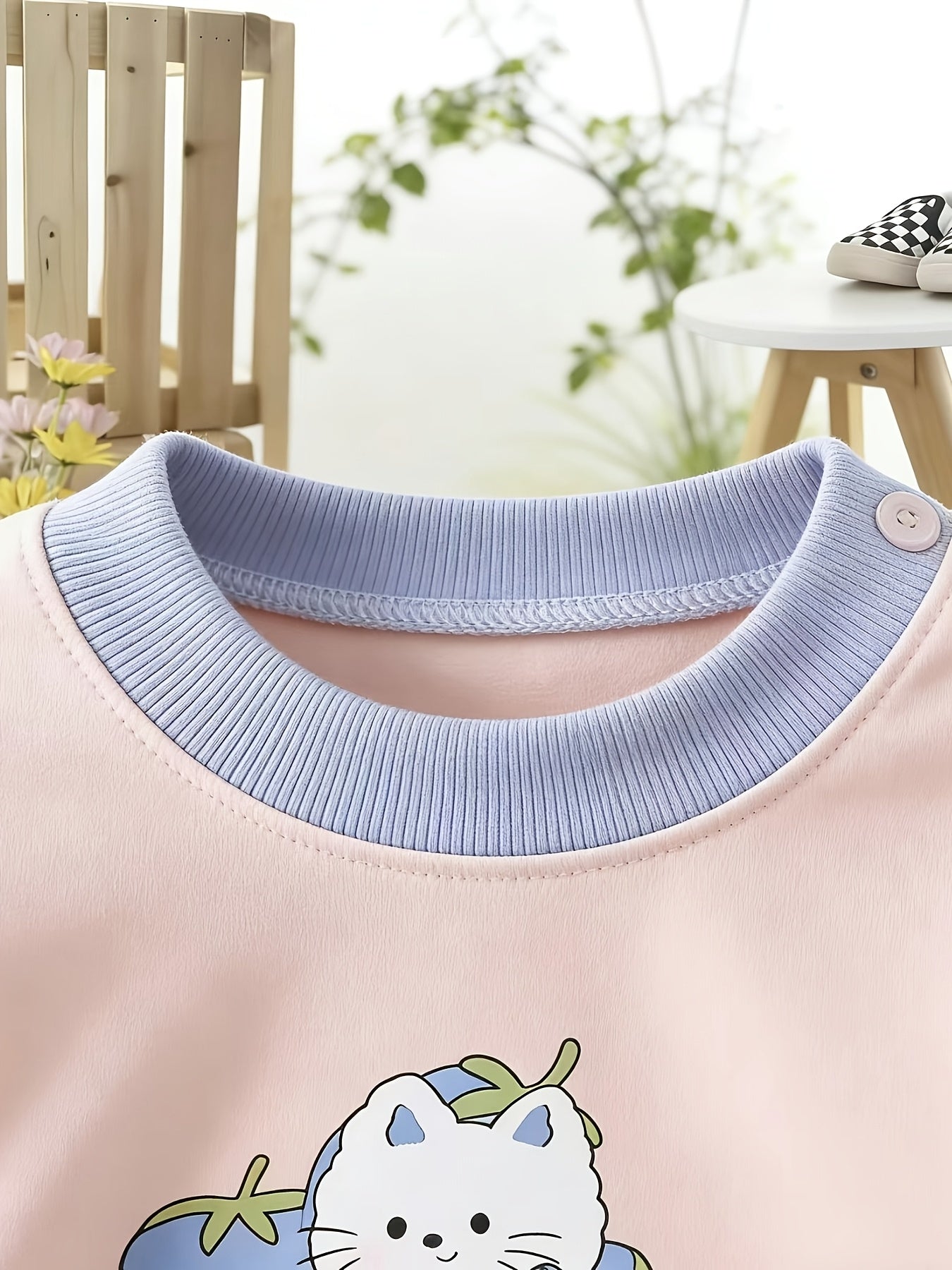 Girls' Cotton Autumn/Winter Underwear Set with Cartoon Print