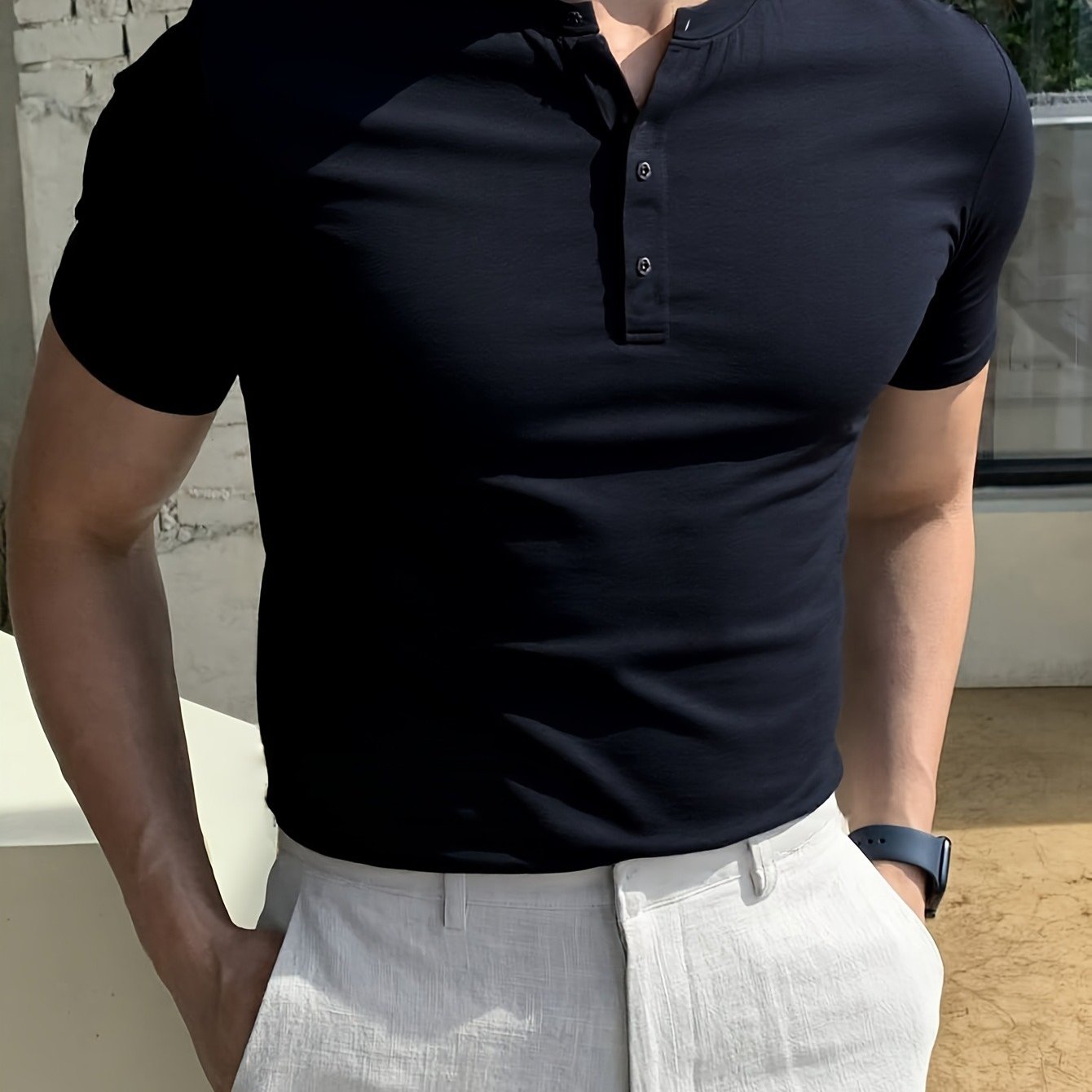 1pc Men's Spring Summer Casual Short Sleeve T-Shirt - Round Neck, Solid Color, Breathable Fabric, Regular Fit for Casual Attire Light Exercise, Cute Shirts for Summer, Classic Henley, Easycare Material, Soft Texture Shirt