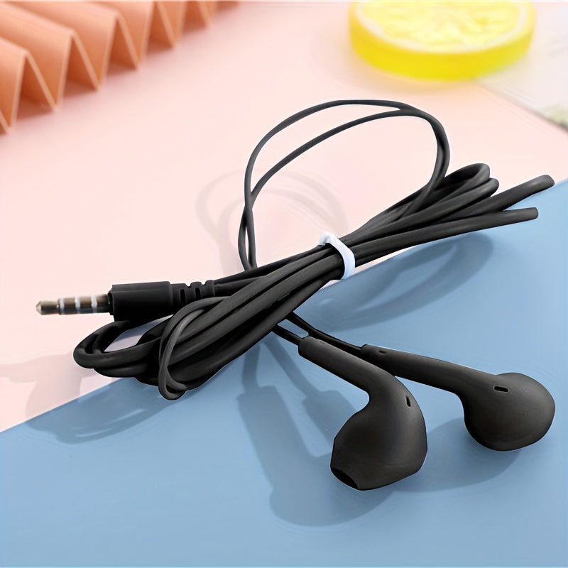 Anime-Inspired Wired Earphones with Microphone, 3.5mm Jack, Noise Isolating, Volume Control, Tangle-Free Cable, Plastic Semi-Open-Back Design, Compatible with Cellphones, Ideal for Running - Multiple Colors
