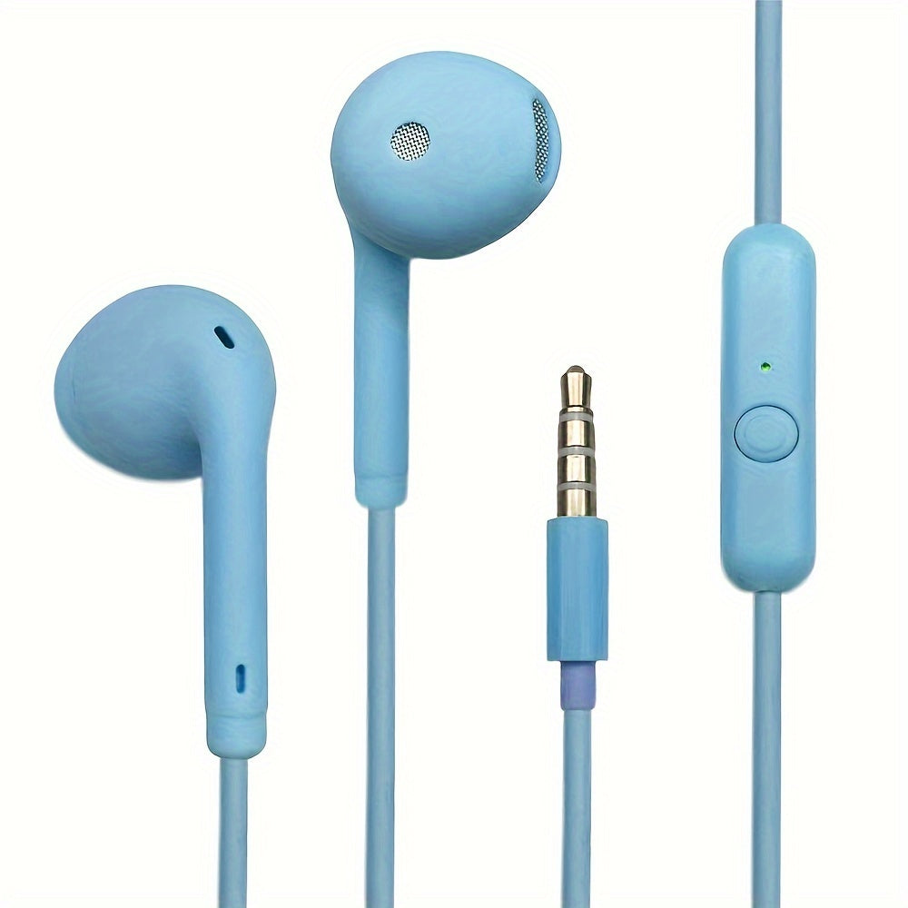 Anime-Inspired Wired Earphones with Microphone, 3.5mm Jack, Noise Isolating, Volume Control, Tangle-Free Cable, Plastic Semi-Open-Back Design, Compatible with Cellphones, Ideal for Running - Multiple Colors
