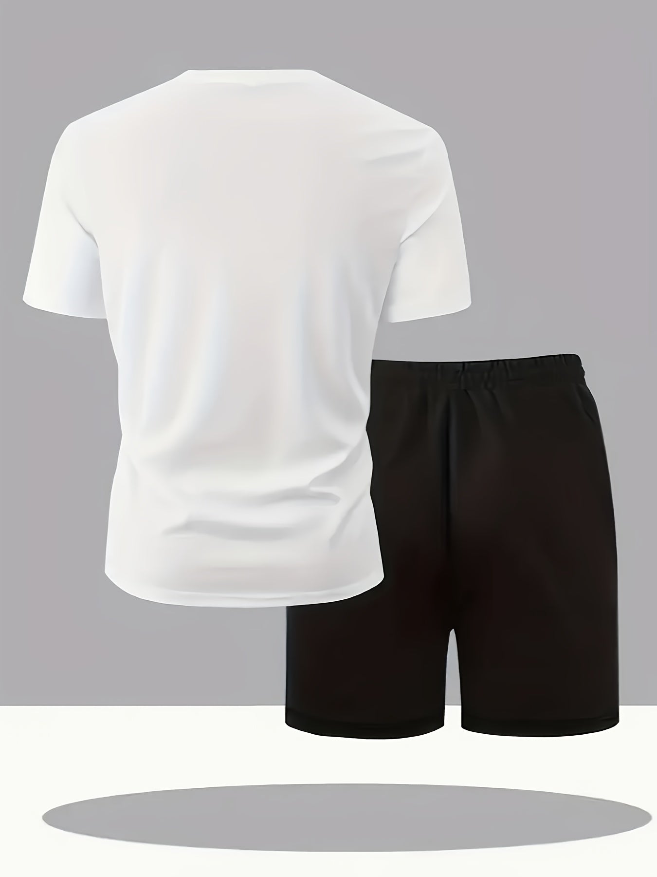 Summer Men'S Casual Sports Short Sleeve T-Shirt and Shorts Set, Comfortable Breathable, Suitable for Outdoor Jogging Running Fitness, Diesel Letter Print Design - 2pcs Set