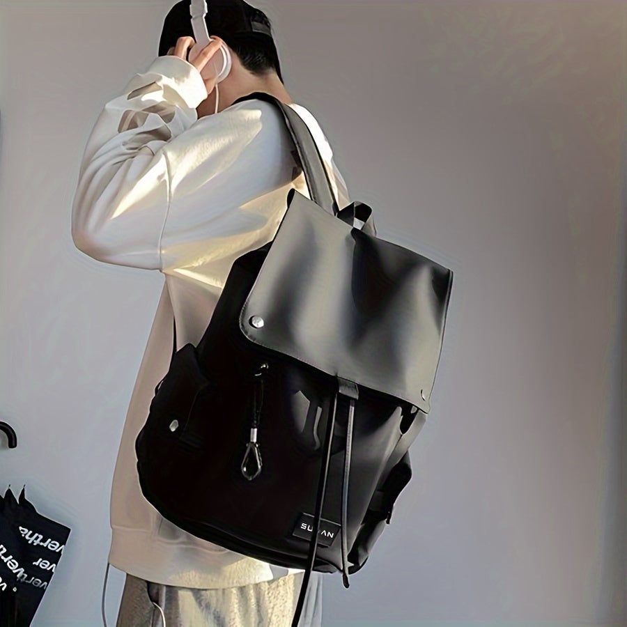 Trendy Large Flap Backpack For Men Women, Campus Stylish Street Style Backpack For High School College