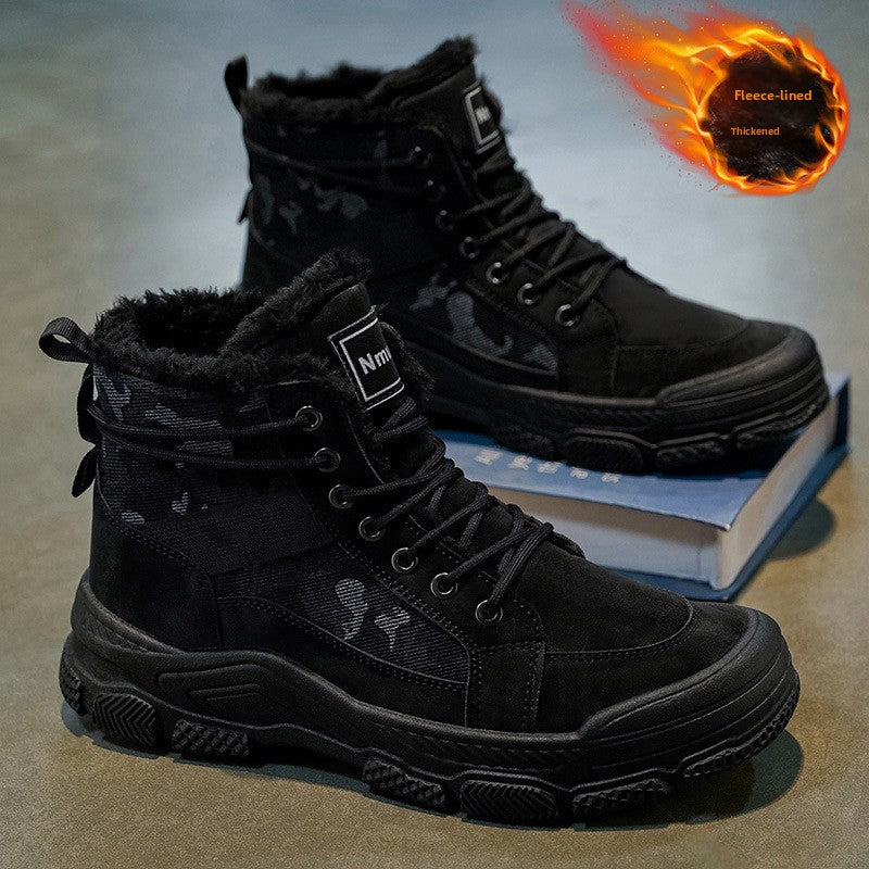 Men'S Winter Snow Boots - Thick Insulated Ankle Boots with Lace-Up Closure, Non-Slip PVC Sole - / - Cold Weather Shoes for Hiking, Outdoor