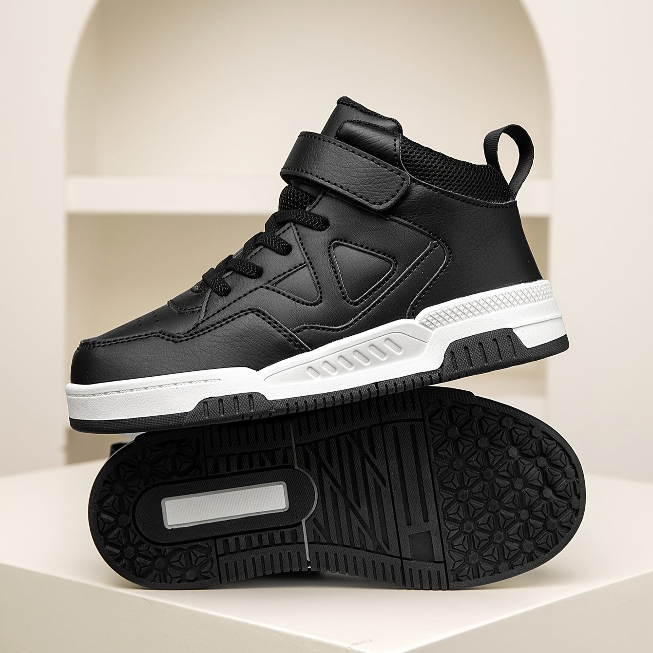 Youngsters' High-Top Sneakers with Color Block Design - Breathable, Non-Slip & Durable for Boys and Girls - Perfect for Outdoor Activities & Casual Attire