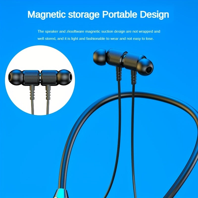 Neckband Wireless Earbuds with Extended Battery Life, Designed for Sports Activities.