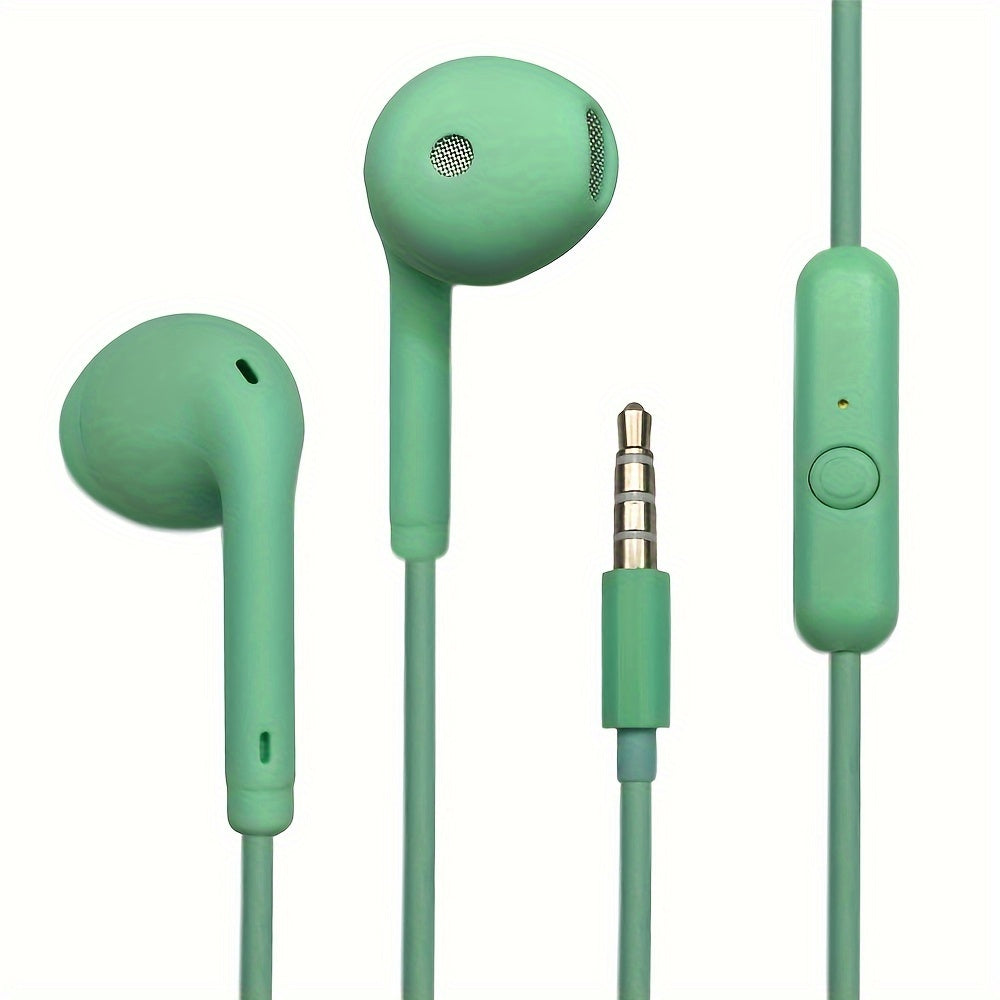 Anime-Inspired Wired Earphones with Microphone, 3.5mm Jack, Noise Isolating, Volume Control, Tangle-Free Cable, Plastic Semi-Open-Back Design, Compatible with Cellphones, Ideal for Running - Multiple Colors