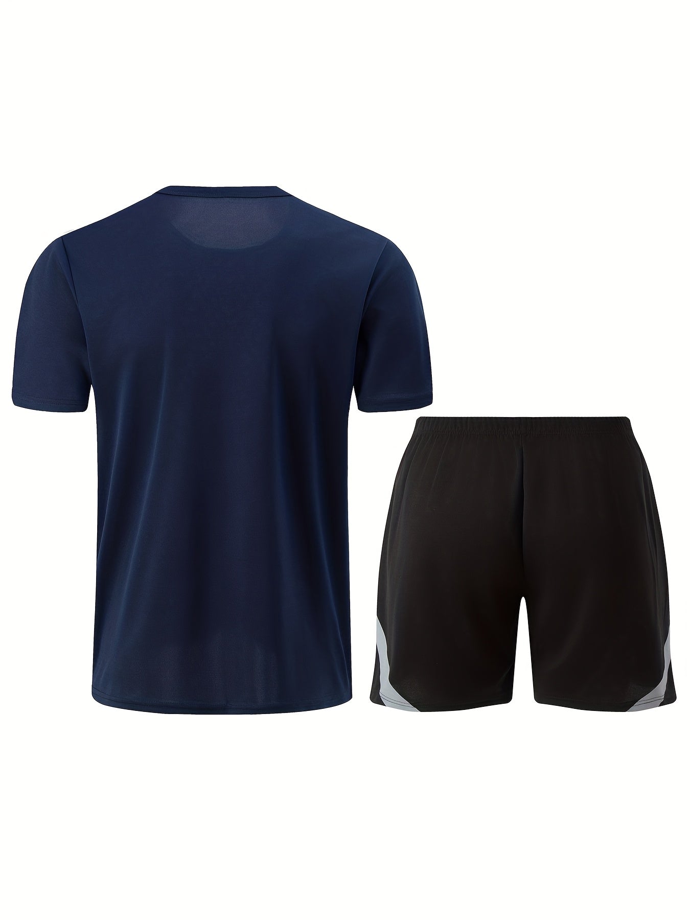 2pcs Summer New Lightning Print Sports Suit Men's Short Sleeve Shorts Outdoor Fitness Breathable Quick-Dry Loose Running Outfit Set