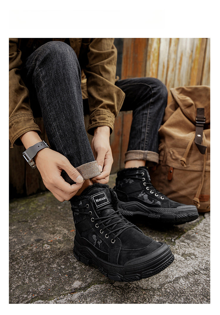 Men'S Winter Snow Boots - Thick Insulated Ankle Boots with Lace-Up Closure, Non-Slip PVC Sole - / - Cold Weather Shoes for Hiking, Outdoor