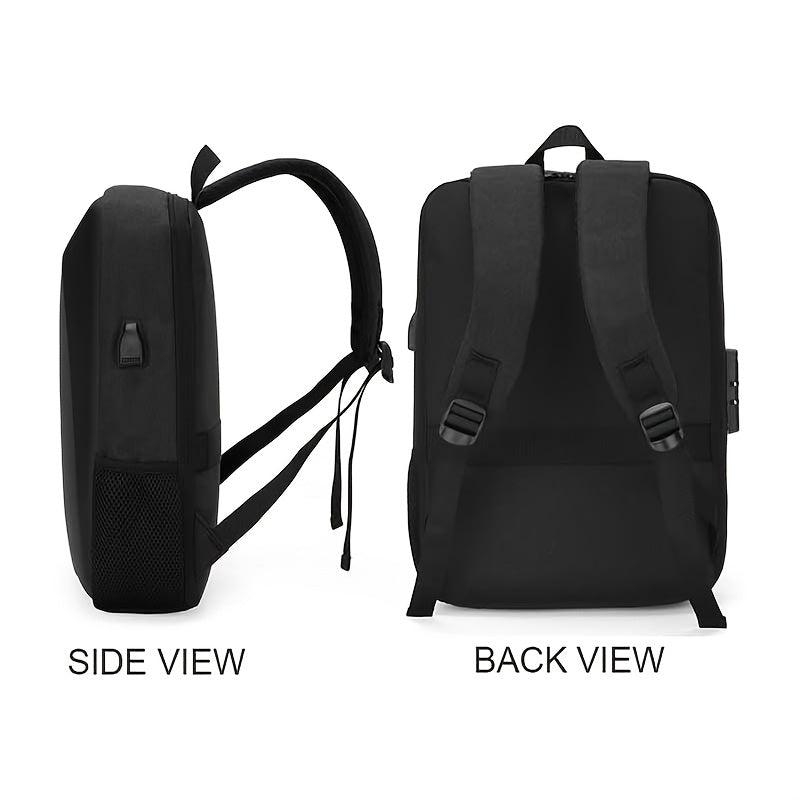 Durable Build, Business Style Laptop Backpack with Anti-Theft Design, Adjustable Shoulder Straps, Multiple Compartments, Zipper Closure PVC Lining - Black, Secure Laptop Storage Sleek Backpack Design Sturdy Zipper Closu