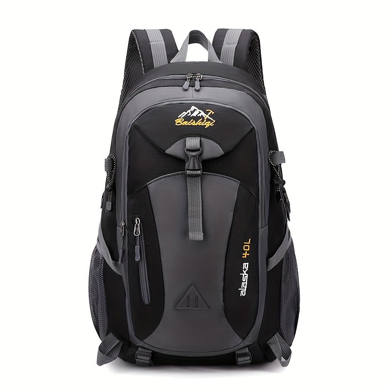 40L Black Oxford Backpack for Hiking, Travel & Outdoor Adventures - Lightweight, Durable with Adjustable Straps, Design, Perfect for Camping, Cycling & Student Use