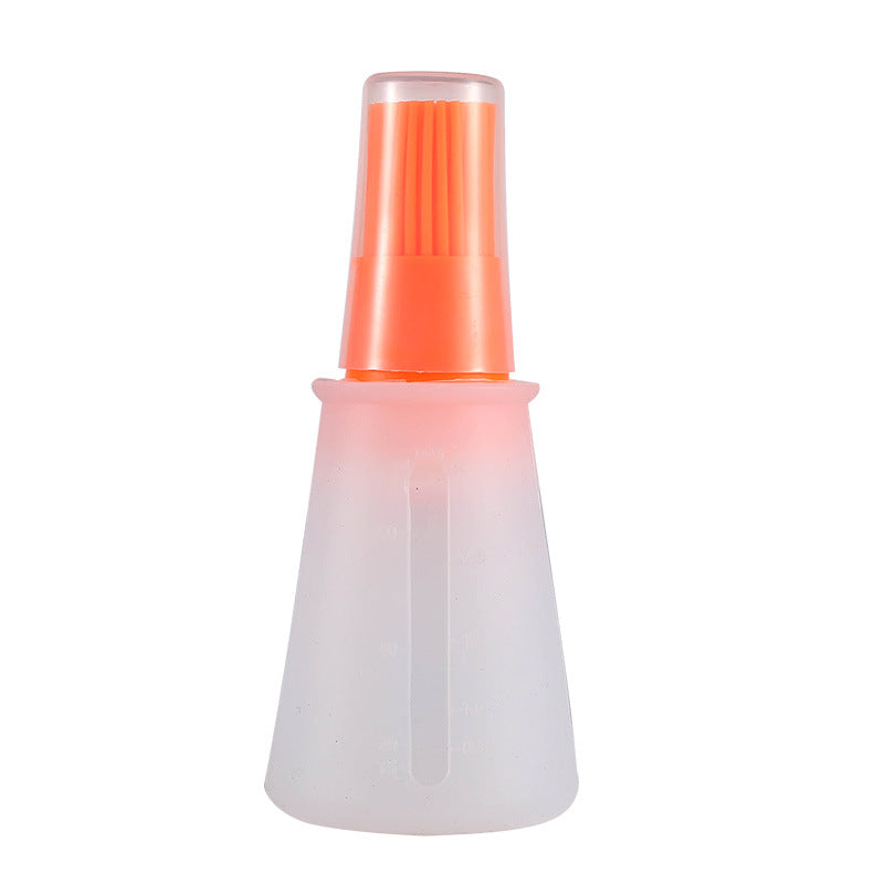 1pc Portable Silicone Oil Bottle With Brush Grill Oil Brushes Pastry Plastic Kitchen Oil Bottle Outdoor Baking BBQ Brush - ayq