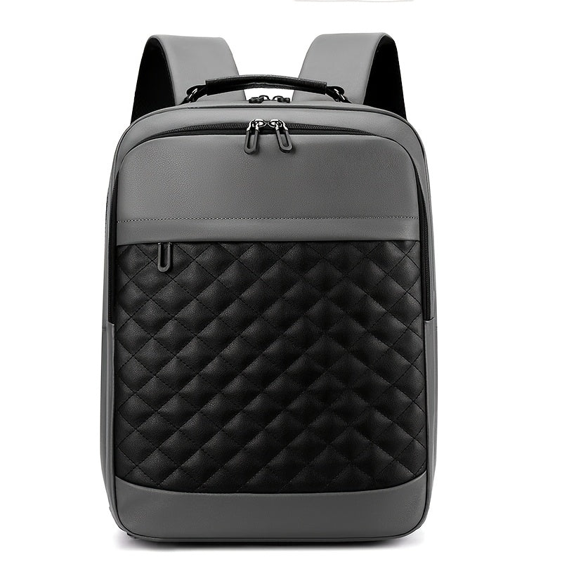 Classic -patterned business backpack, suitable for both men and women. Crafted with high-quality materials, featuring a simple yet elegant design with refined zipper details and spacious compartmentalized storage to showcase
