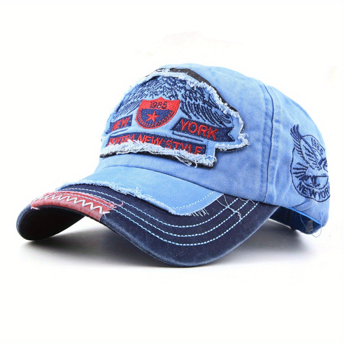 Vintage 1985 New York Style Baseball Cap Distressed Sun Hat Outdoor Cap Unisex Trendy