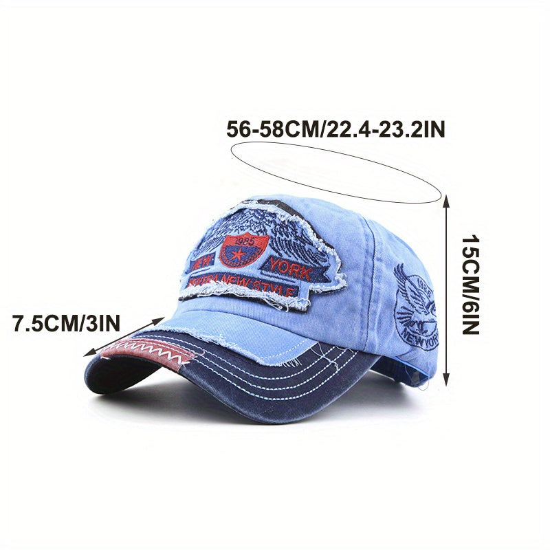 Vintage 1985 New York Style Baseball Cap Distressed Sun Hat Outdoor Cap Unisex Trendy