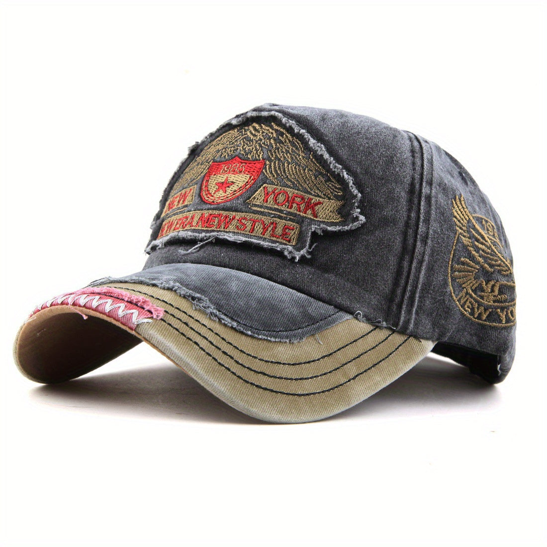 Vintage 1985 New York Style Baseball Cap Distressed Sun Hat Outdoor Cap Unisex Trendy
